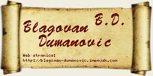 Blagovan Dumanović vizit kartica